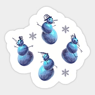 Set of Snowmen Sticker